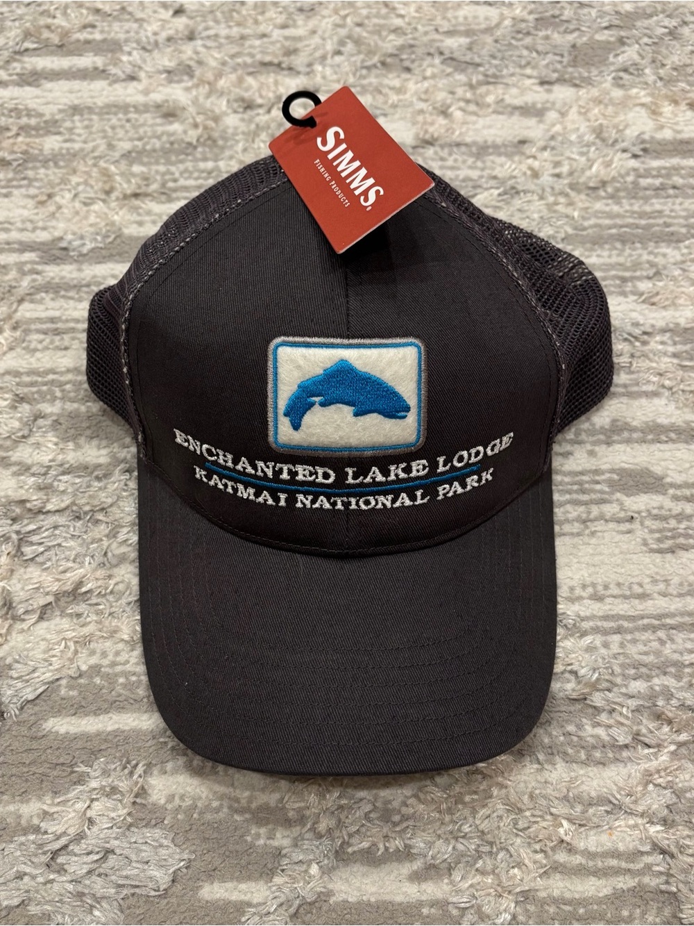 Simms Fishing Trout Icon Trucker Patch Hat Cap New Hike Fish Outdoors